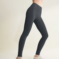 thumbnail image 4 of JFGHDG Women's High Waisted Buttery Soft No Front Seam Tummy Control Butt Lifting Workout Yoga Leggings Dark Gray L, 4 of 5