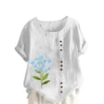 thumbnail image 5 of Pisexur Hauts pour Femmes, Blouses Habillées Décontractées pour Femmes, Hauts de Printemps pour Femmes, Haut Décontracté à Manches Courtes et Col Rond Ample Uni Multicolore, m, 5 of 5