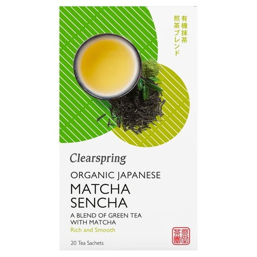 Clearspring Organic Matcha Green Tea Bags 20's, British Import (Pack of 3)