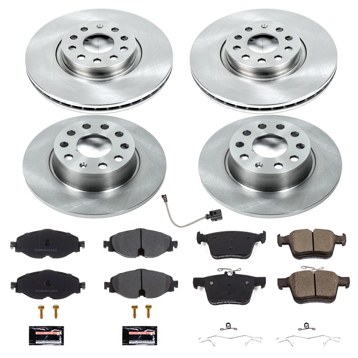 PowerStop Front and Rear Stock Replacement Brake Pad and Rotor Kit Fits: AUDI VOLKSWAGEN Select Models KOE7502