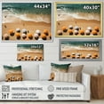 thumbnail image 4 of Designart "Umbrella Aerial Beach View IV" Nautical & Beach Floater Framed Wall Art Living Room, 4 of 7