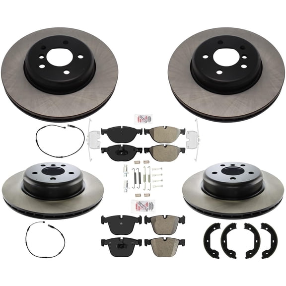 Ft & Rear Carbon Brake Rotors Pads hardware For BMW 535i GT xDrive 2011-2017