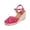 Hot Pink, variant on Women's Lace Crochet Mesh Wedge Sandals, Peep Toe Espadrille Ankle Strap Casual Summer Beach Shoes with Woven Sole for Daily & Vacation Wear, 1Pair, 35-43