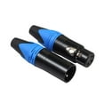 thumbnail image 1 of MesaSe 1 Pair XLR 3Pin Male Female DIY Audio Cable Connectors Solder Plug (Green), 1 of 8