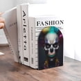 thumbnail image 6 of Naloa Modern Abstract Colorful Skull C 2 Pcs Bookend Large Capacity Office Book Ends for Home Office Library School Study Decoration, 6 of 8