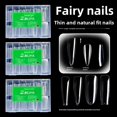 thumbnail image 2 of Puntas de uñas estilo hada estilo europeo americano cuadradas con forma de cono ovaladas puntiagudas transparentes de tamaño medio completo 240 piezas, 2 of 4