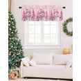 thumbnail image 7 of Christmas Snowman Pink Xmas Tree Stars Window Valances for Kitchen,Rod Pocket Valance Privacy Small Curtain,White Winter Snowflakes Window Treatment Drapes for Bedroom Laundry Room Farmhouse 54x18in, 7 of 7