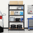 thumbnail image 1 of Fullfurnique 73.5″ Height 5 Tiers Adjustable Boltless Storage Shelf, Black, 1 of 8