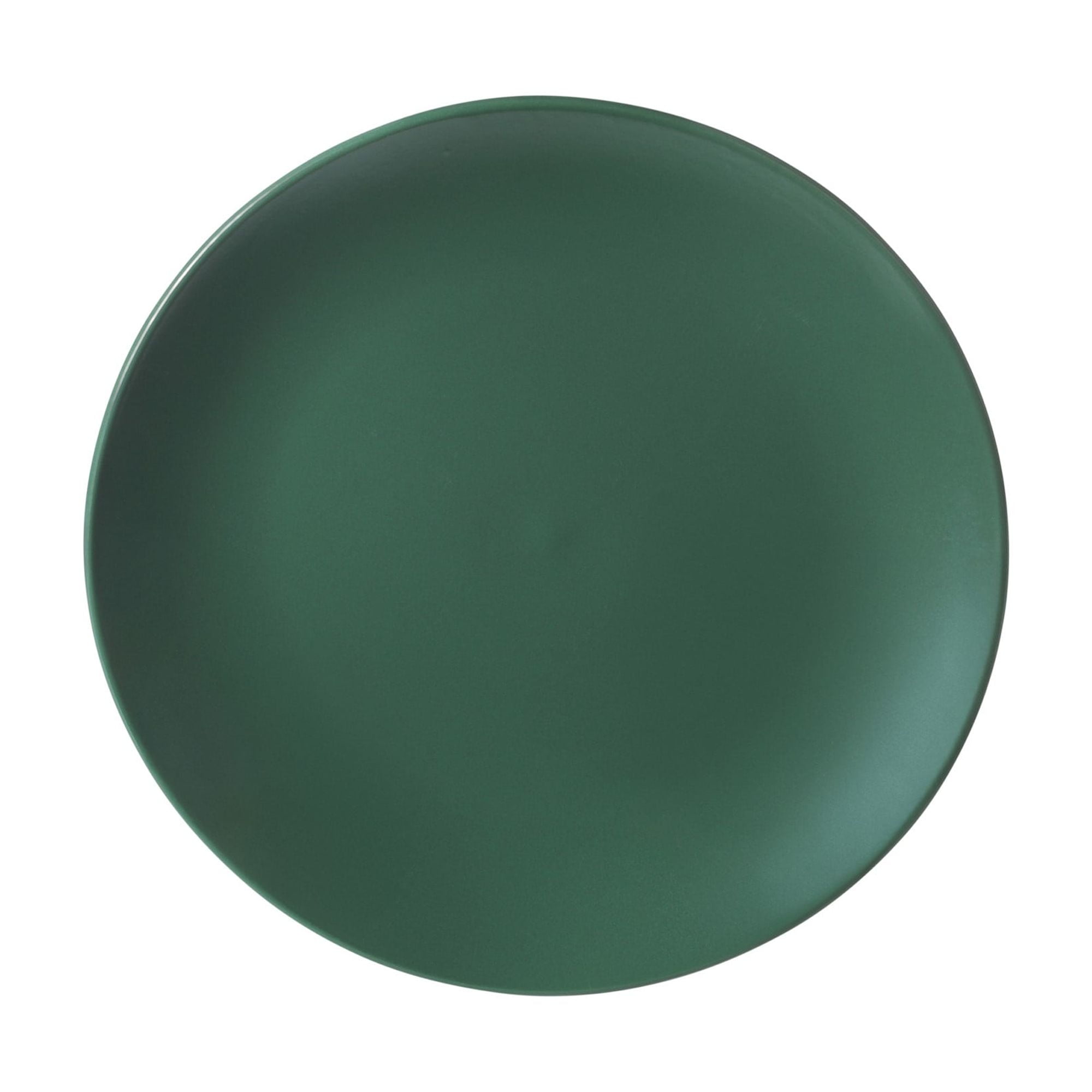Gibson Home Simple Essential 12 Piece Plates and Bowls Porcelain Solid Color Dishes Ceramic Dinnerware Set - Hunter Green
