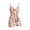 thumbnail image 4 of Mifsaly Swimdress for Women Tummy Control One Piece Swimsuit Geometric Floral Print Wrap Front Ruffle Skirted Swimwear Vacation Flattering Beachwear XXL, 4 of 9