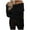 Black, variant on Cute Sweater Women Elegant Off Shoulder Long Sleeve Shirts Ribbed Knitted Slim Fit 2025 Fall Outfits