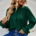 thumbnail image 5 of adviicd Funny Shirts for Women Womens Casual Button Down Shirts V Neck Long/Short Sleeve Collared Work Blouses Tops dark green,S, 5 of 5