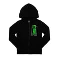 thumbnail image 4 of Minecraft Characters Surrounding Creeper Long Sleeve Boy's Black Zip Hoodie-XS, 4 of 7