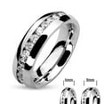thumbnail image 3 of Hers & His Stainless Steel 3 Piece Cz Wedding Ring Set and Eternity Wedding Band Women's Size 09 Men's 06mm Size 08, 3 of 4