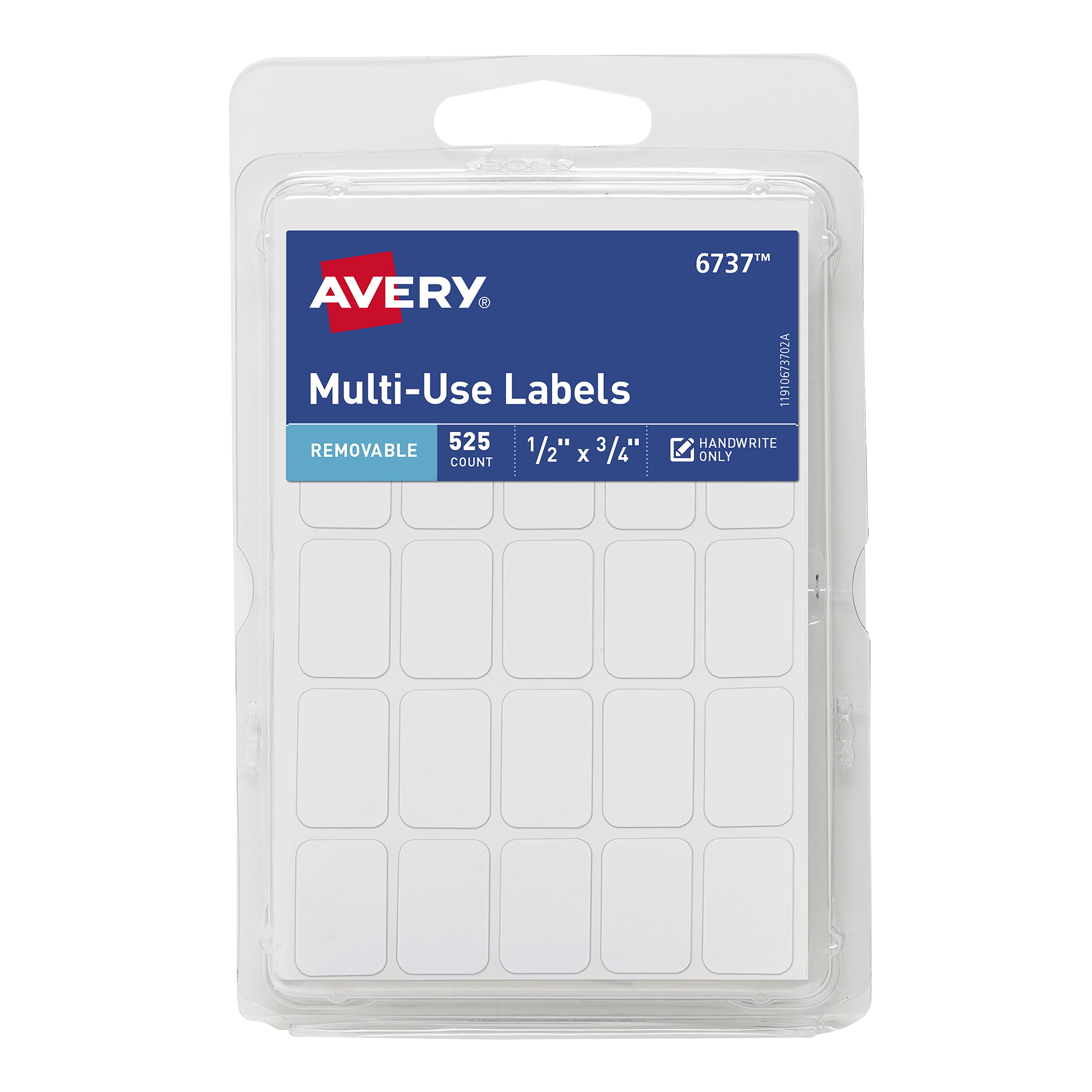 Avery Multi-Use Labels, White, 1/2" x 3/4", Removable, Handwrite, 525 Labels (16737)