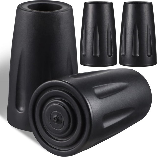 HLONK 4pcs Trekking Pole Tips Hiking Cane Tips Trekking Pole Tips Replacement Rubber Tip for Walking Sticks Hiking Trekking Poles Boot Tips
