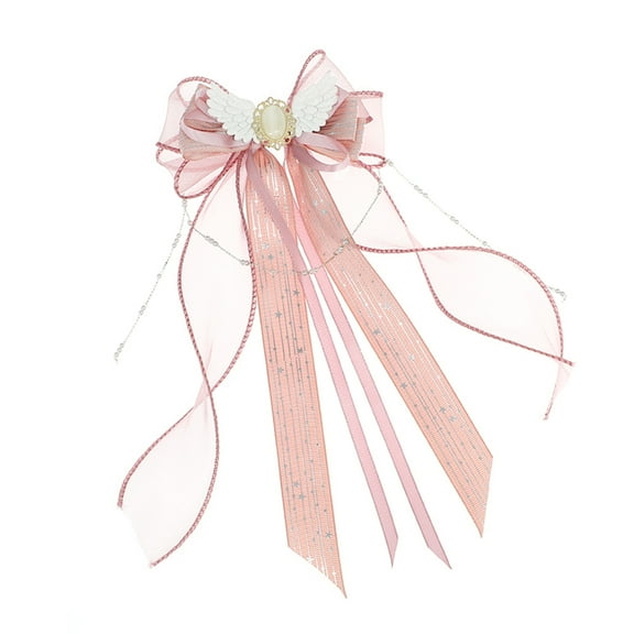 Long Ribbon Lace Barrettes Hair Clip Girl Tulle Bows Hairpin Women Hair Holder