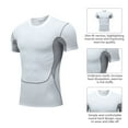 thumbnail image 4 of Men's Long Sleeve Compression Shirts, Stretch Sports Tights Short/Long Sleeves Sports Baselayer T-Shirts Tops, Athletic Workout Shirt, 4 of 6