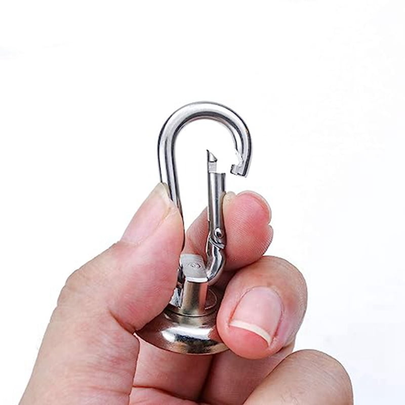 12 Pack Magnetic Hooks,Heavy Duty  Magnetic Hooks with Swivel Carabiner Hook,Silver