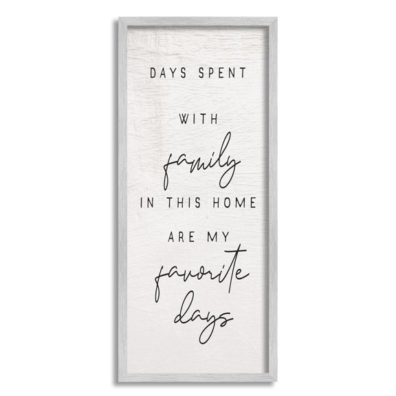 Stupell Industries Days Spent With Family Favorites Motivational Phrase , 10 x 24, Design by Daphne Polselli