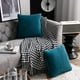 thumbnail image 1 of Funda de almohada turquesa 45*45cm: 2 fundas de cojín decorativas cuadradas de terciopelo a rayas para sofá de dormitorio., 1 of 2