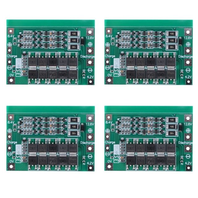 Placa de protección de iones de litio 4X 3S 60A con equilibrio para motor de taladro, módulo de celdas de 11,1 V y 12,6 V