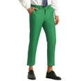 thumbnail image 4 of INSPIRE CHIC Men's Formal Cropped Pants Solid Color Flat Front Dress Trousers 36 Green, 4 of 6