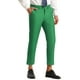 thumbnail image 4 of Pantalones formales recortados para hombres INSPIRE CHIC, color sólido, con frente plano, talla 34, color verde, 4 of 6