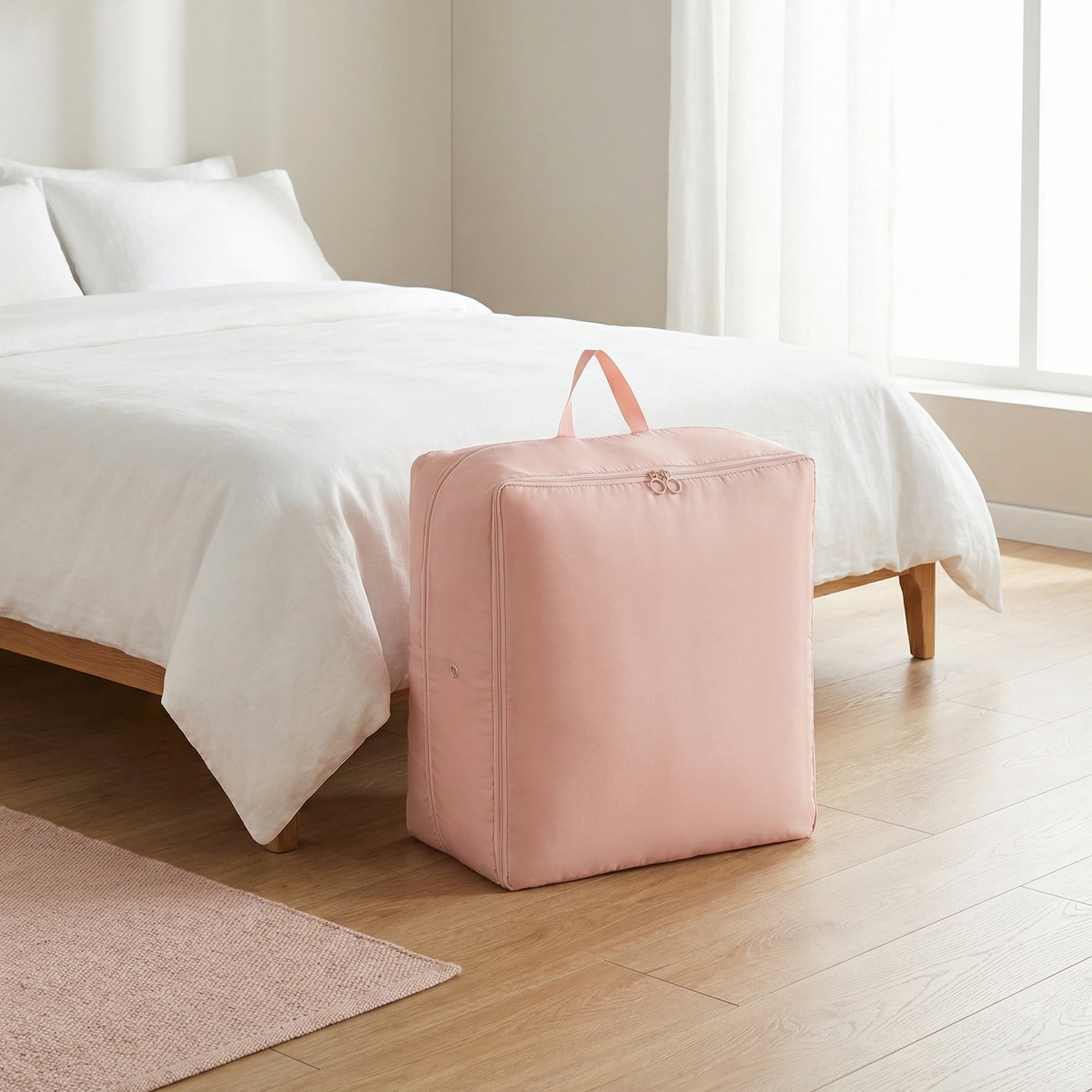 Unique Bargains Foldable Storage Bags Ideal for Organizing Bedroom Pink 21.3"x16.5"x23.6"