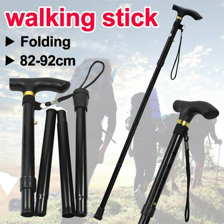 - Yaheetech Adjustable Folding Walking Stick Aluminium Easy Light Weight Support Aid Cane (Black)