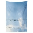 thumbnail image 3 of Ambesonne Animal Tablecloth Rectangular Table Cover, Swallows on Power Cord, 60"x84", Pale Blue Black White, 3 of 4