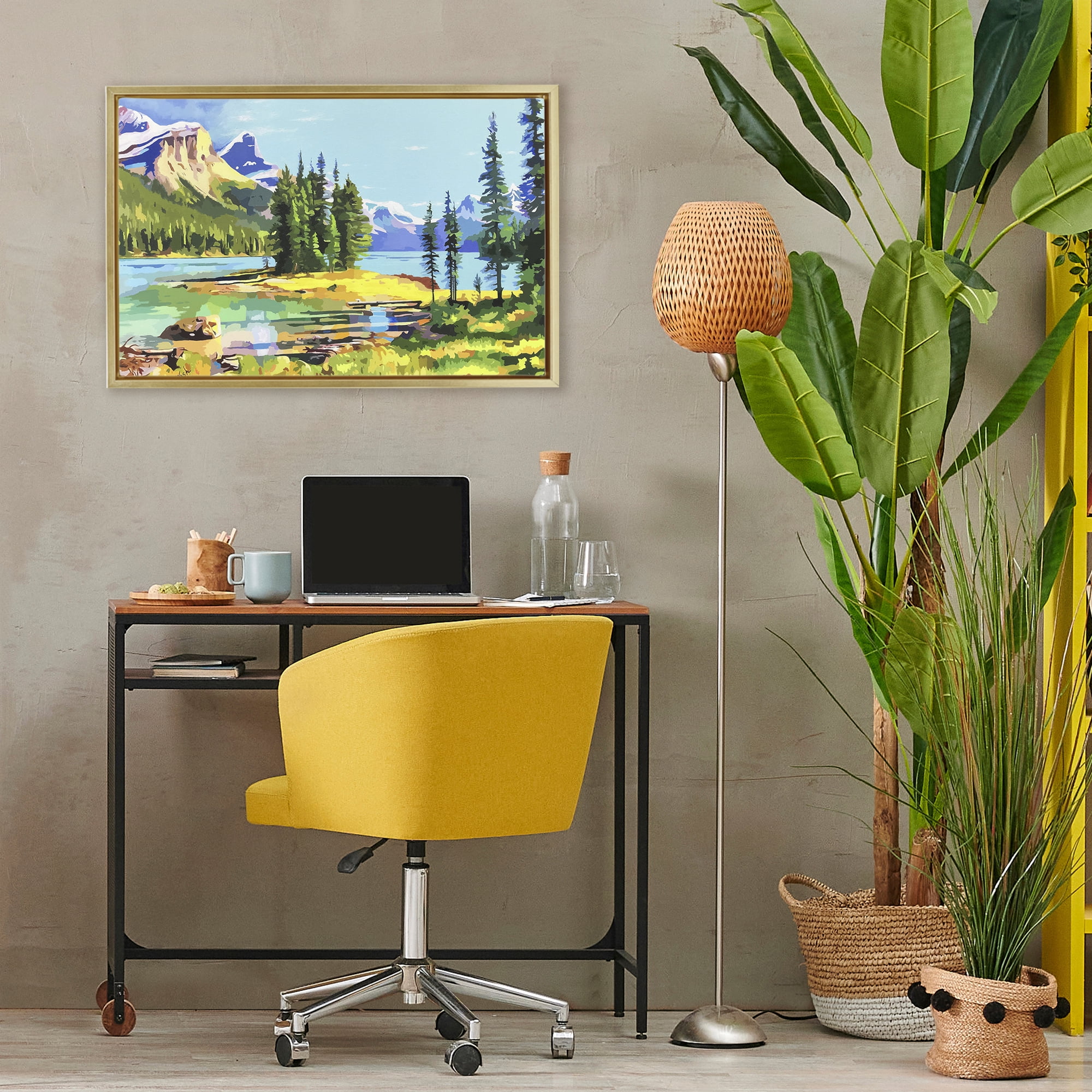 Stupell Industries Alpine Mountain Solitude Gold Framed Floater Canvas Wall Art, design by John Jaster