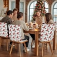 thumbnail image 5 of Christmas Cardinal Bird Chair Back Covers Set of 6, Red Bird Pine Leaves Farmhouse Stretch Dining Chair Back Slipcovers Removable Seat Cover for Kitchen Restaurant Hotel Cafe, 5 of 9