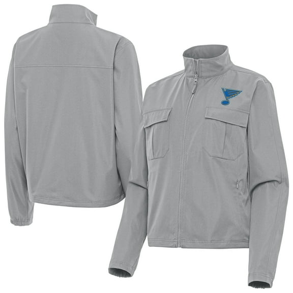 Women's Antigua Gray St. Louis Blues Even Par Full-Zip Jacket