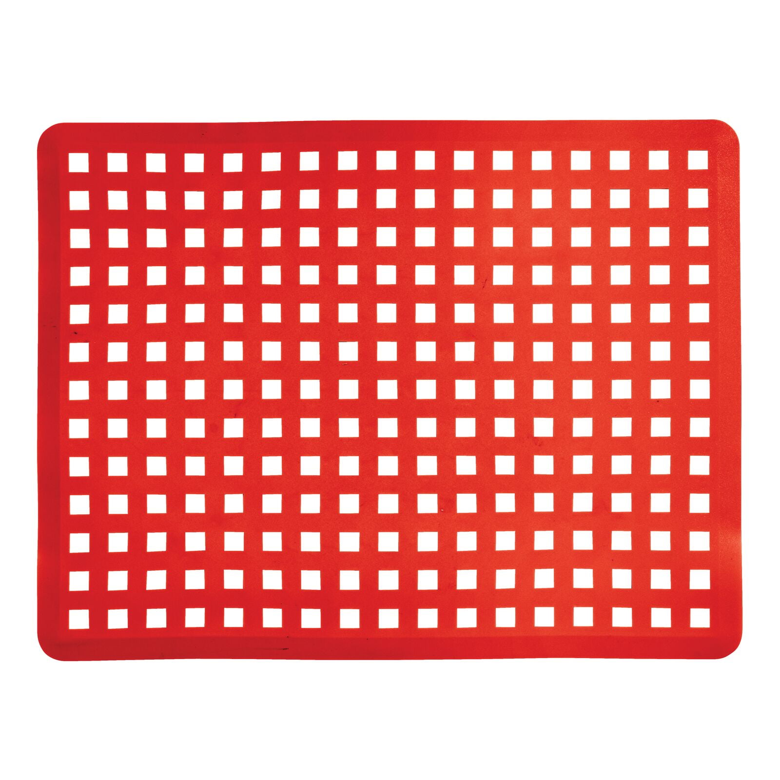 mDesign Plastic XL Kitchen Sink Dish Drying Mat and Grid - Extra Large - Red