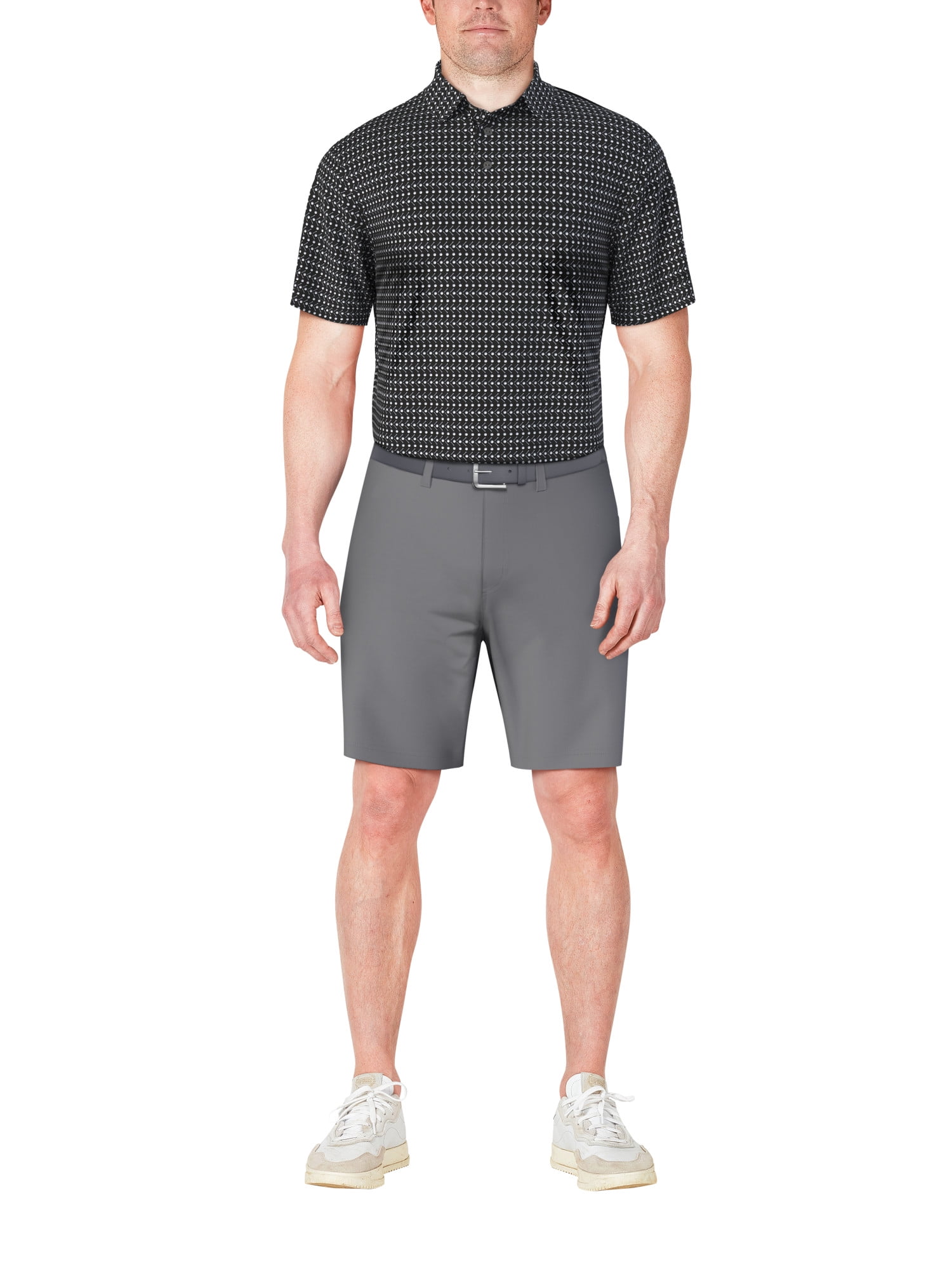 Мужское поло Ben Hogan Performance & Big Striped Short Sleeve Polo, Sizes S-4XLT, цвет: Чёрный, вариант 1 — фото 2