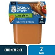 Gerber 2nd Foods PowerBlend Baby Food Chicken and Rice, 4 oz Tubs (2 Pack)