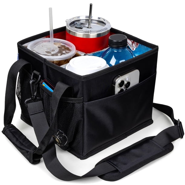 Portabebidas reutilizable Savvy Lyfe para 4 tazas con aislamiento y correa