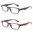 thumbnail image 2 of EYE ZOOM 2 Pack Rectangular Plastic Blue Light Blocking Reading Glasses, Black and Tortoise +1.75, 2 of 6