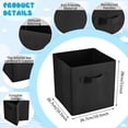 thumbnail image 2 of 12 Pcs Cube Storage Bin 11'' Collapsible Storage Cubes for Classroom Foldable Cube Storage Organizer Bins Fabric Bins Storage Basket Fabric Cubby Boxes for Shelf(Black), 2 of 14