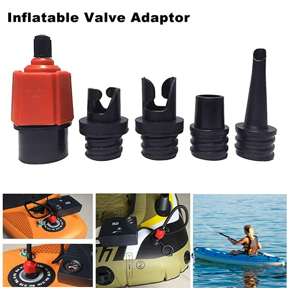 Air Pump Adapter, Inflatable SUP Pump Converter 4 Standard Air Valve Adaptor, Black & Red Air Pump Adapter, Inflatable SUP Pump Converter 4 Standard Air Valve Adaptor, Black & Red