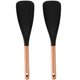 thumbnail image 2 of Injueey 2 pack/lote multifunción para 2 piezas de utensilios cómodos de madera para 2 uds cucharas de silicona para espátula antiadherente Cocina y Comedor, 2 of 5