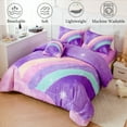 thumbnail image 3 of URBONUR 4 Pieces Purple Queen Comforter Set, Colorful Gradient Rainbow Bedding Sets for Girls, Galaxy Girl Bed Sets with Pillowcases, 3 of 6