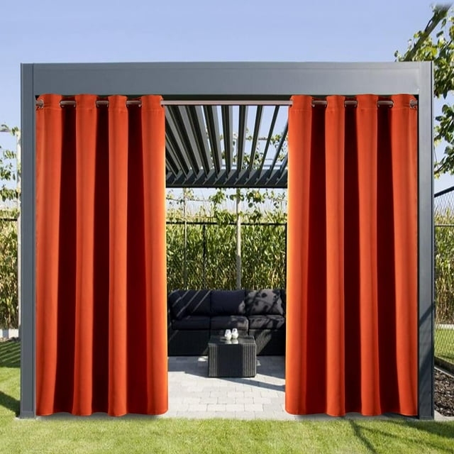 Rideaux d'Intimité d'Extérieur à Oeillets Coupe-Vent pour Patio, Panneaux de Protection pour Porche, Gazebo, Terrasse, L x H (x cm), Robe d'Été Jaune