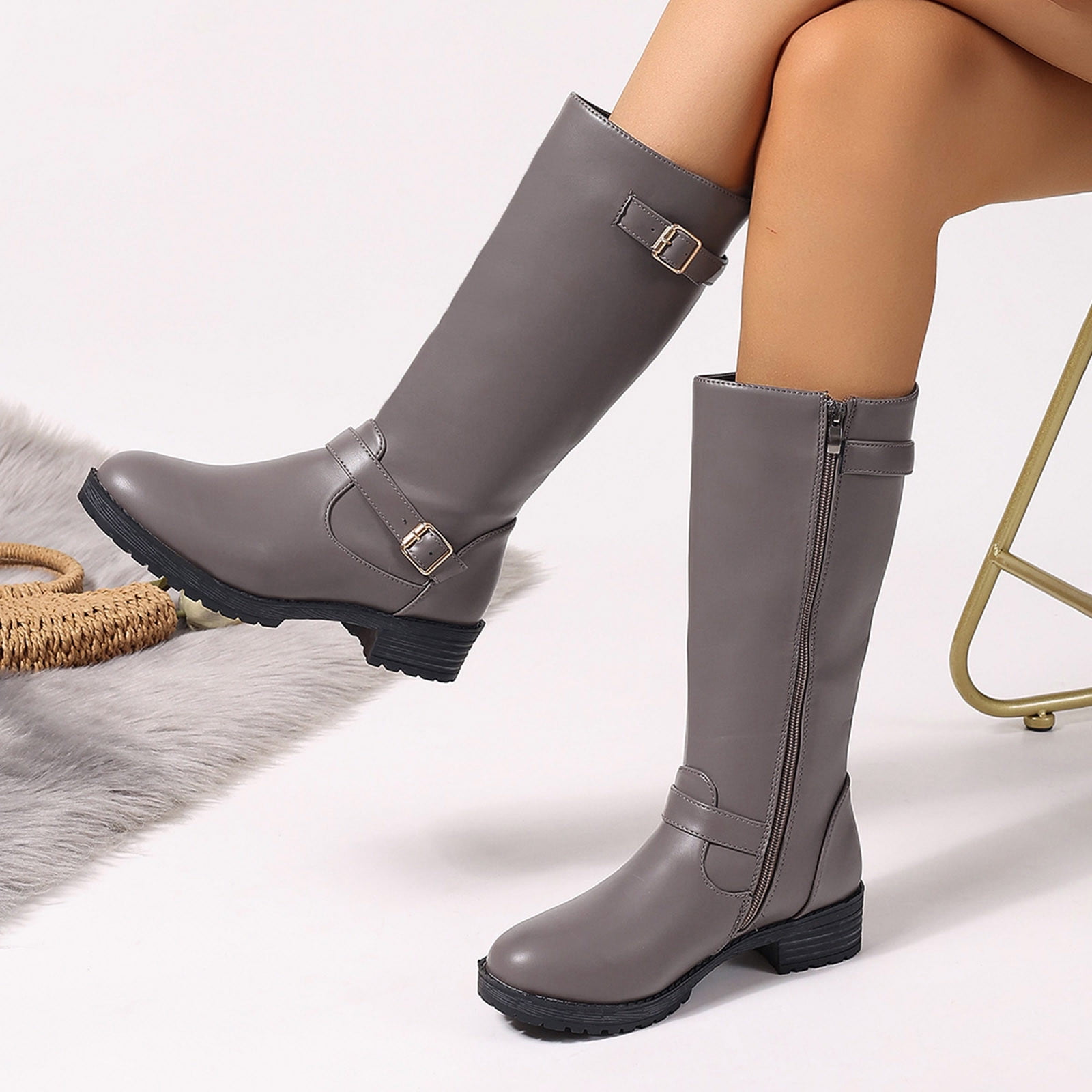 (未使用･未開封品)　Gotta Get Over Greta lok26k6 Lovskoo 2024 Women Goth Knee High Boots Hollow Out Buckle