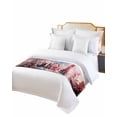 thumbnail image 2 of Pink Christmas Bed Runner for Cal. King Size Bed, Farmhouse Xmas Tree Snowflake Bedspread Protector Slipcover Bed Scarf for Foot Bed Runners & Scarves for Bedroom Hotel Wedding Room 94x20 Inches, 2 of 6