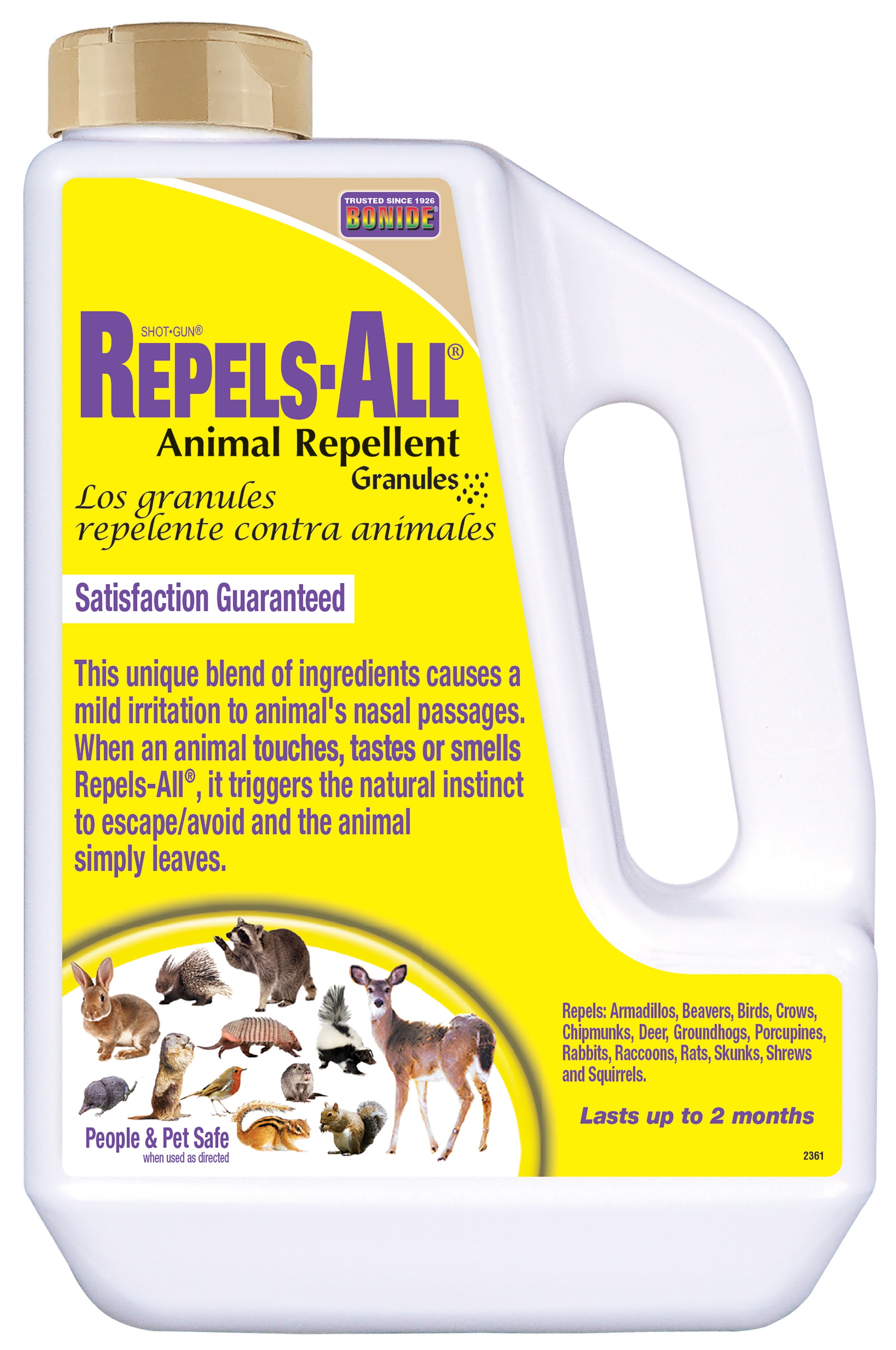 Bonide 3 lb. Repels-All Animal Repellent Granules, Repels by Taste, Smell, and Touch