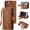 Brown, variant on Wallet Case for iPhone SE(5G) 2022 iPhone 7 iPhone 8 iPhone SE 2020, Retro Matte 9 Card Holder Slots Zipper Pocket PU Leather Closure Kickstand with Wrist Strap Flip Case-Wine Red