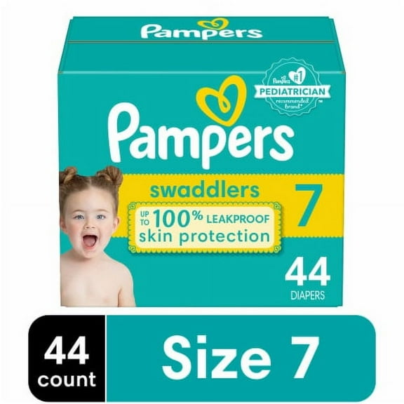 2X - Pampers Swaddlers Baby Diapers Size 7 (41  lbs)