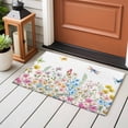 thumbnail image 4 of Wildflowers Entryway Rug 2'x3'&nbsp; Non Slip Front Door Mats, Farmhouse Country Dragonfly Butterfly Floral Entrance Rugs Indoor Outdoor Carpet, Washable Floor Mats Small Area Rug for Bedroom Kitchen, 4 of 8